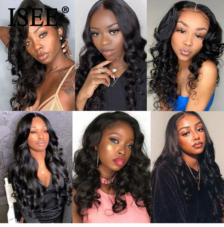ISEE HAIR Brazilian Loose Wave Human Hair Extension 3 Bundles 100% Remy Hair Weave Bundles Nature Color bundles raw hair