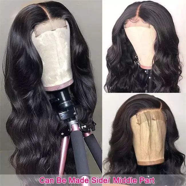 4x4 Lace Closure Wear and Go Body Wave Wigs Human Hair Lace Front 200% Density Ready to Go Blend Human Hair Wigs Wholesale