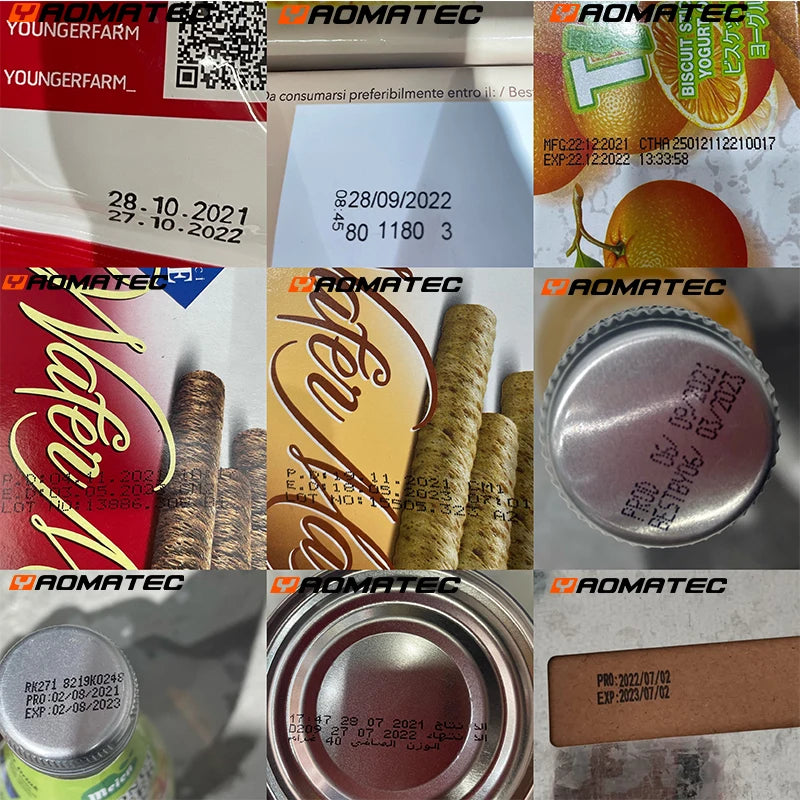 YAOMATEC  English 12.7MM Portable Handheld Printer Logo Qr Bar Code Date Number Inkjet Printer for Carton Bags Bottles Paper