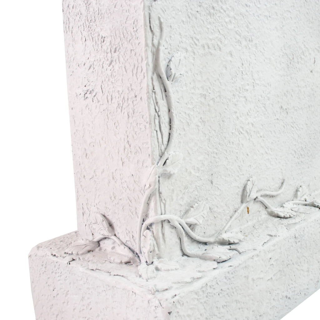 Pet Cat-Themed White Resin Tombstone Hand-painted Memorial Art Statue for Outdoor Garden & Pet
