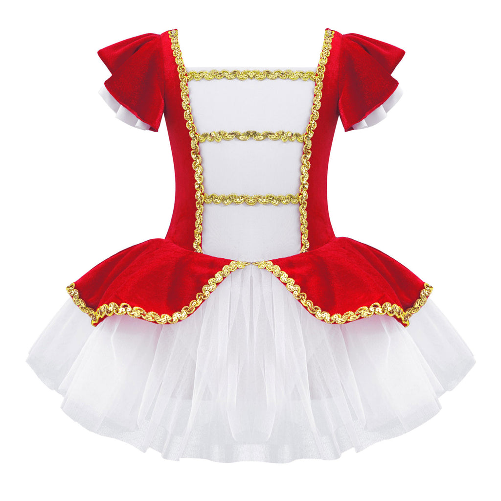 Kids Girls Children Dancer Ballet Dance Dress Gymnastic Leotard Tutu Princess Dress for Stage Performance Clothes Christmas Gift