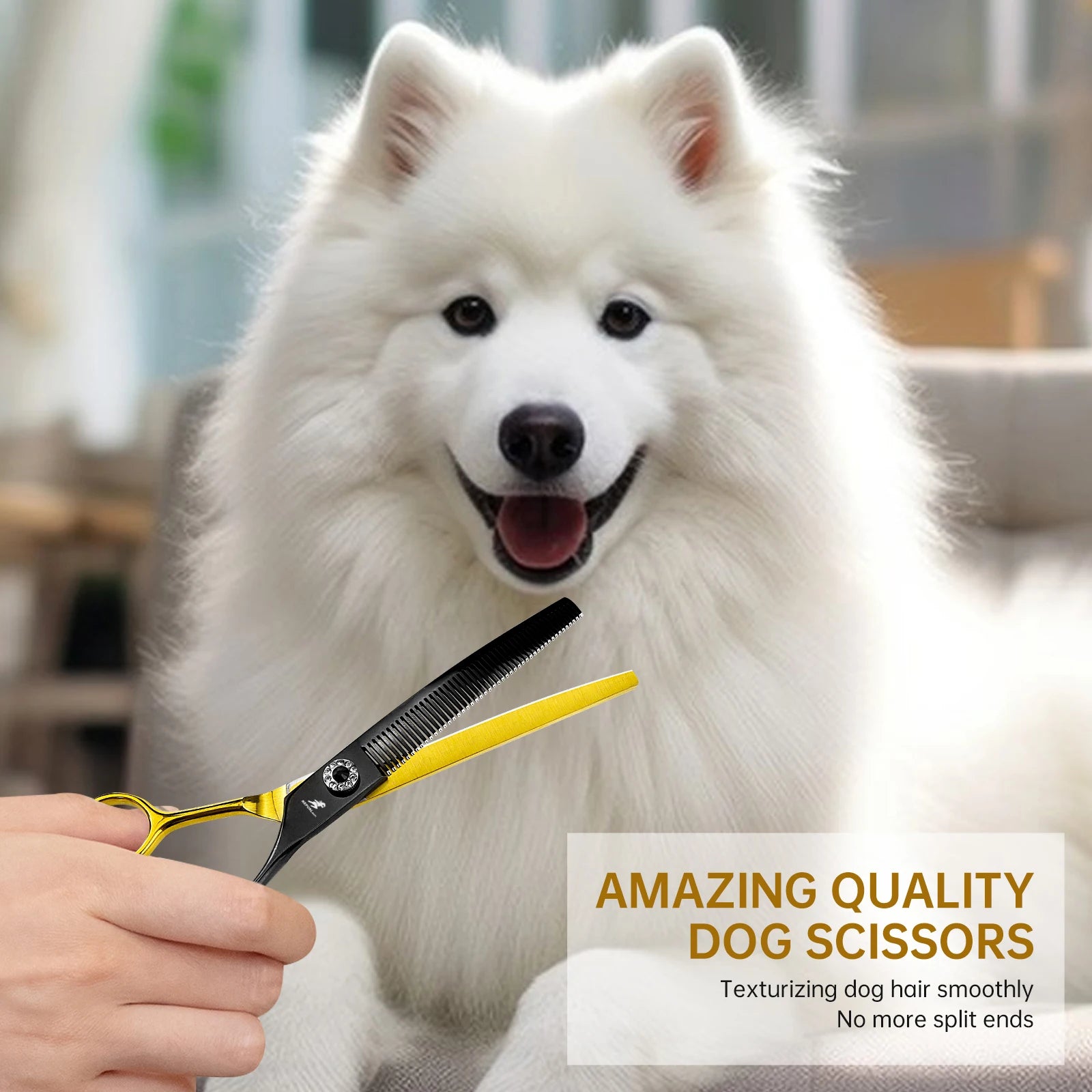 7.0 Inch  Black/gold 6CR Curved  Thinning Scissors  Paint  Shaped Scissors Pet Grooming Veterinary  Scissors PT-177