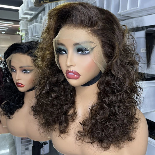 GL Luxury Wigs Bouncy Spring Curly Raw Vietnamese Hair 3D Loose 13x6 Hd Human Hair Lace Front Wig Raw Indian Hair Frontal Wigs