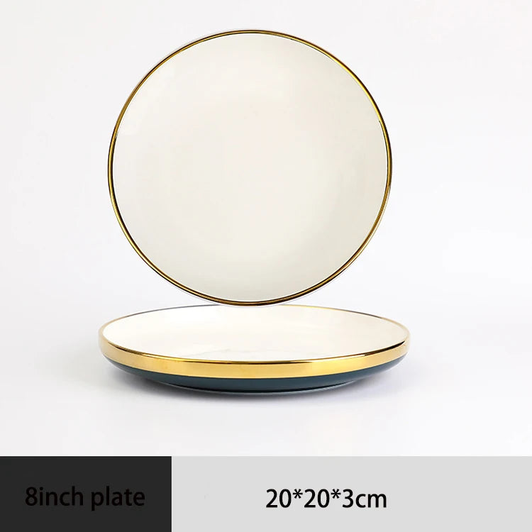 Home Premium Good Rim Ceramic Plates Sets Dinnerware Plate Dish