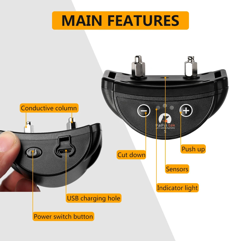Pet Accessories Rechargeable Vibration Stop Bark Collar Smart Automatic Anti Barking Dog Collar