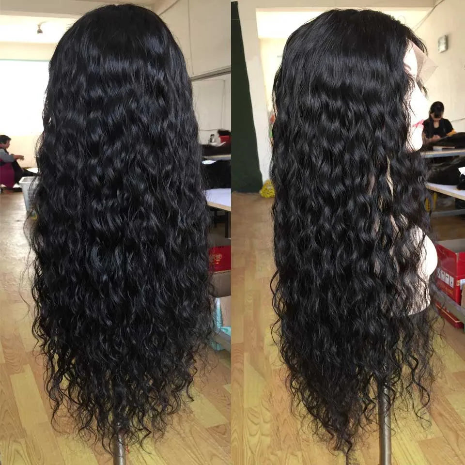 Ali Grace Glueless Wig Peruvian Water Wave 13x4 Lace Front Human Hair Wig Preplucked Water Deep Wave Lace Front Wigs For Women