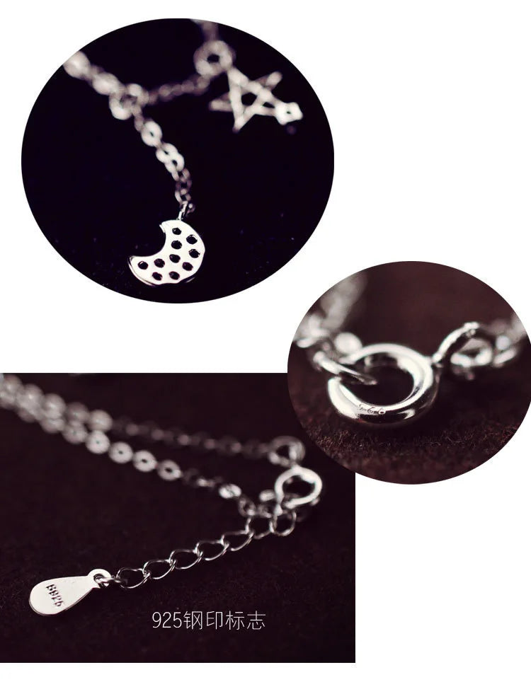 925 Silver Anklets for Women Elegant CZ Crystal Pendant Anklet Sexy Bracelet Foot Jewelry Best Gift Star Anklets