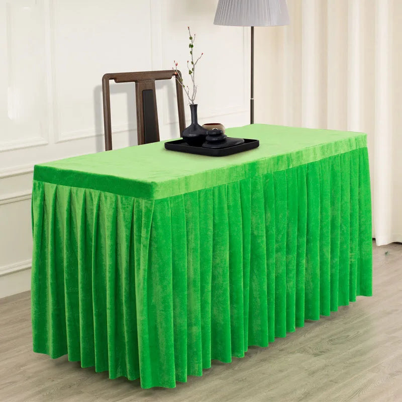 Mantel De Terciopelo Conference Decor 100% Polyester Custom Size Welcome Plain Color Solid Design Velvet Tablecover Table Cloth