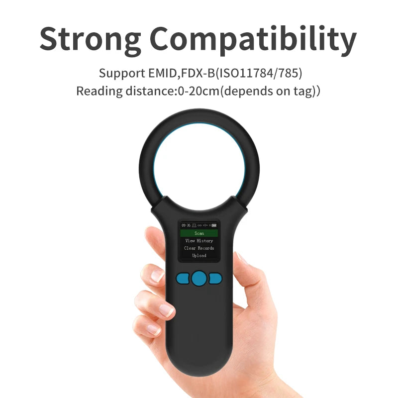 Animal Chip Scanner 134.2Khz 125Khz Pet Microchip Reader 500 Records Memory Animal Tag Reader