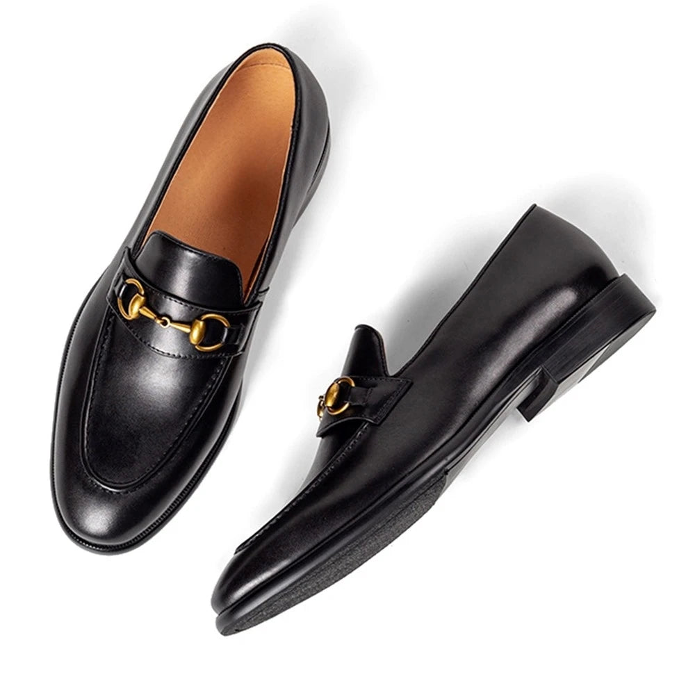 Fashion Design Comfortable Wearing-Resist Leather Flats Best Selling Products Full Cowhide Loafer Shoes for Men Free Custom Logo