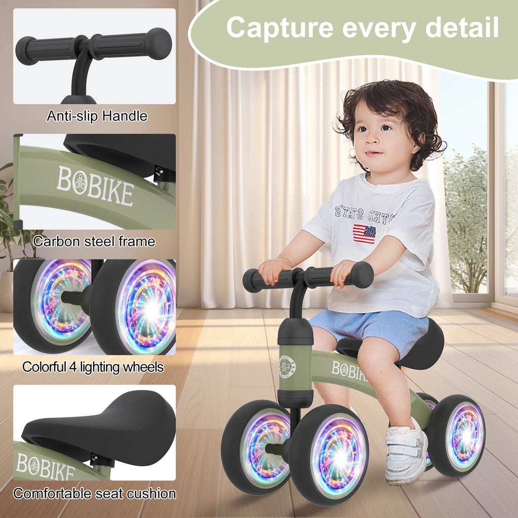 Baby Balance Bike Toys for 12-36 Months Kids Toy Boy and Girls Gifts Toddler Best First Birthday Gift  ( Deep Green)