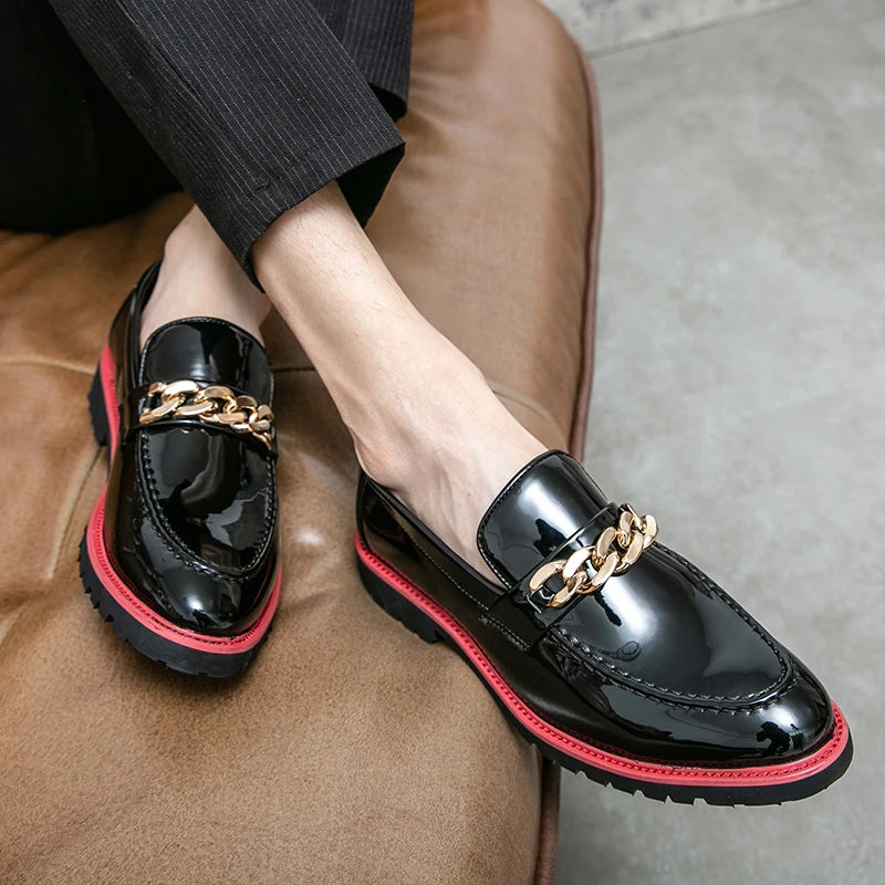 Size 47 48 Fashion Design Black Upper Casual Men Wedding Footwear Dress Shoes Loafers