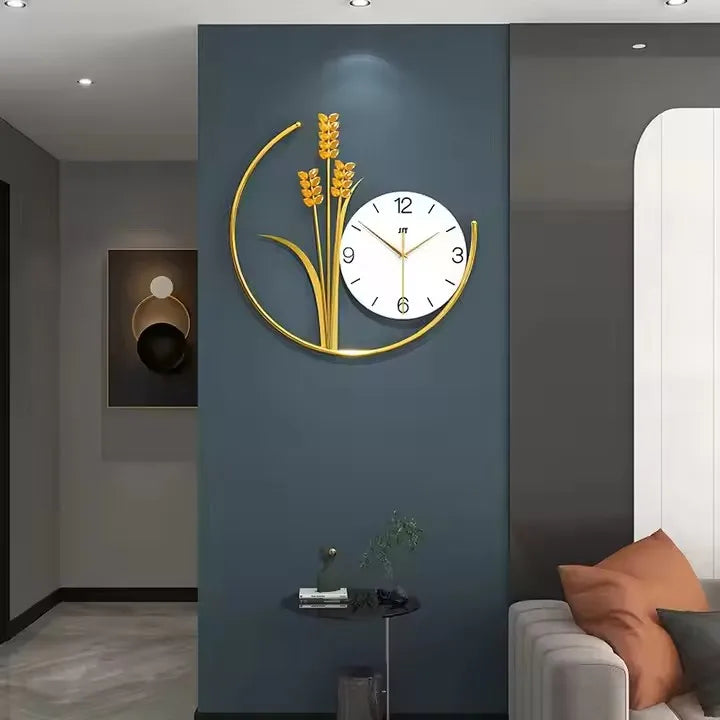 40cm Large Dropshipping New 2025 Modern Luxury Wall Hanging Decorative Wooden Watch Clock Home House Decor Living Room Quartz
