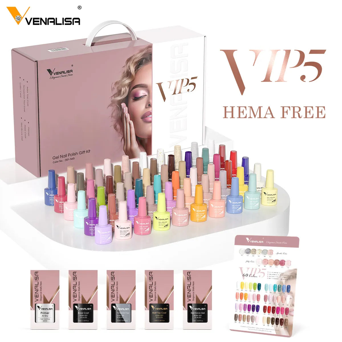 2025 Venalisa VIP1234 Kit Acrylic Nail Gel Polish Learner UV Gel OEM Whole Set 60 Color Gel Nail Polish Private Label Enamels
