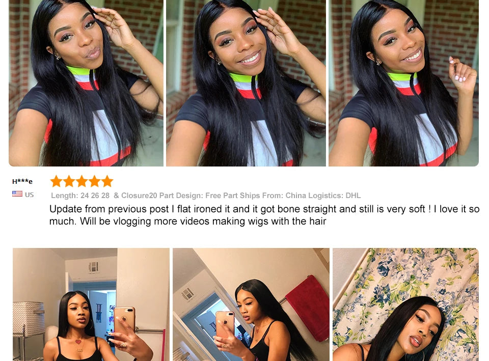 Ali Grace Straight Hair Bundles With Closure 4x4 Closure With Bundle Brazilian Human Hair Weave With Transparent Lace Closure