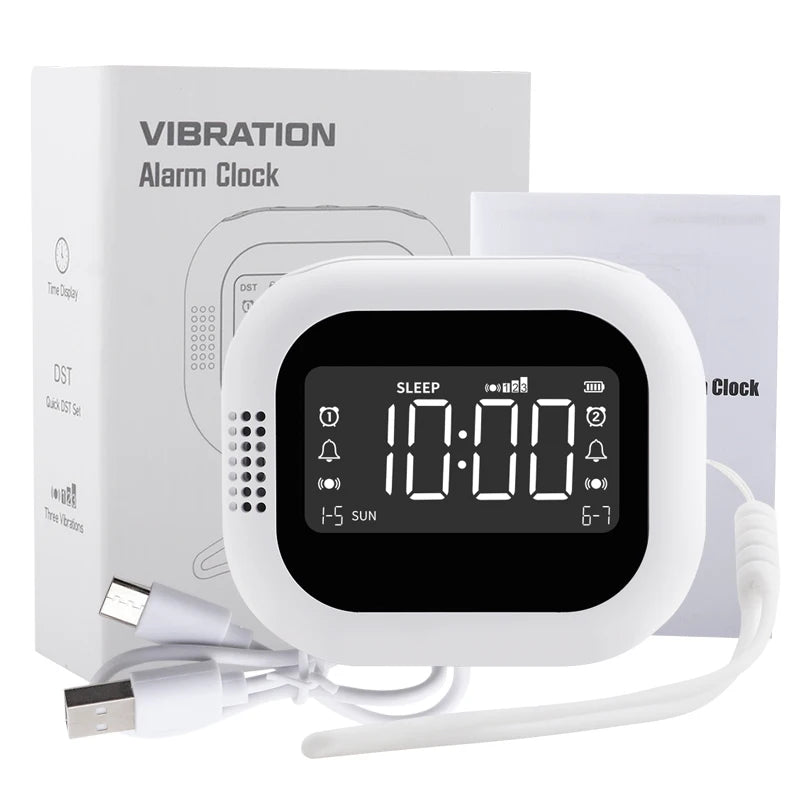 Modern LED Clock for Bedroom Analog/Digital Vibration Alarm with In/Out Wall Mount Electronic Movement