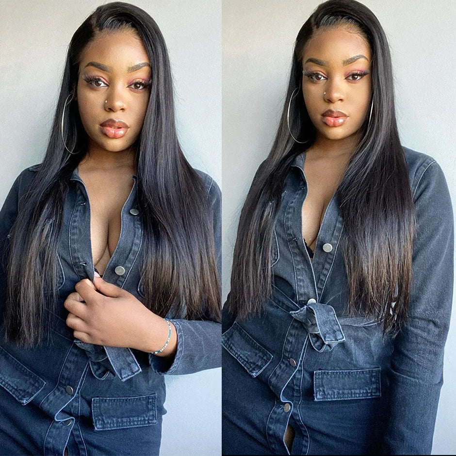 ISEE HAIR 13x6 HD Lace Frontal Wigs Human Hair Straight Full Lace Front Wigs For Women Pre-plucked Transparent Lace Wigs On Sale