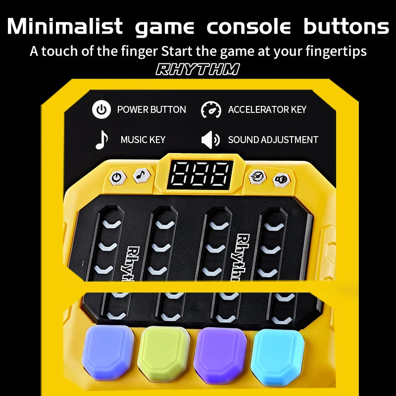 ZLang Montessori Pockets Travel Toy Electronic Music Rhythm Puzzle Game Machine Light up Education Sensory Fast Push Table Game