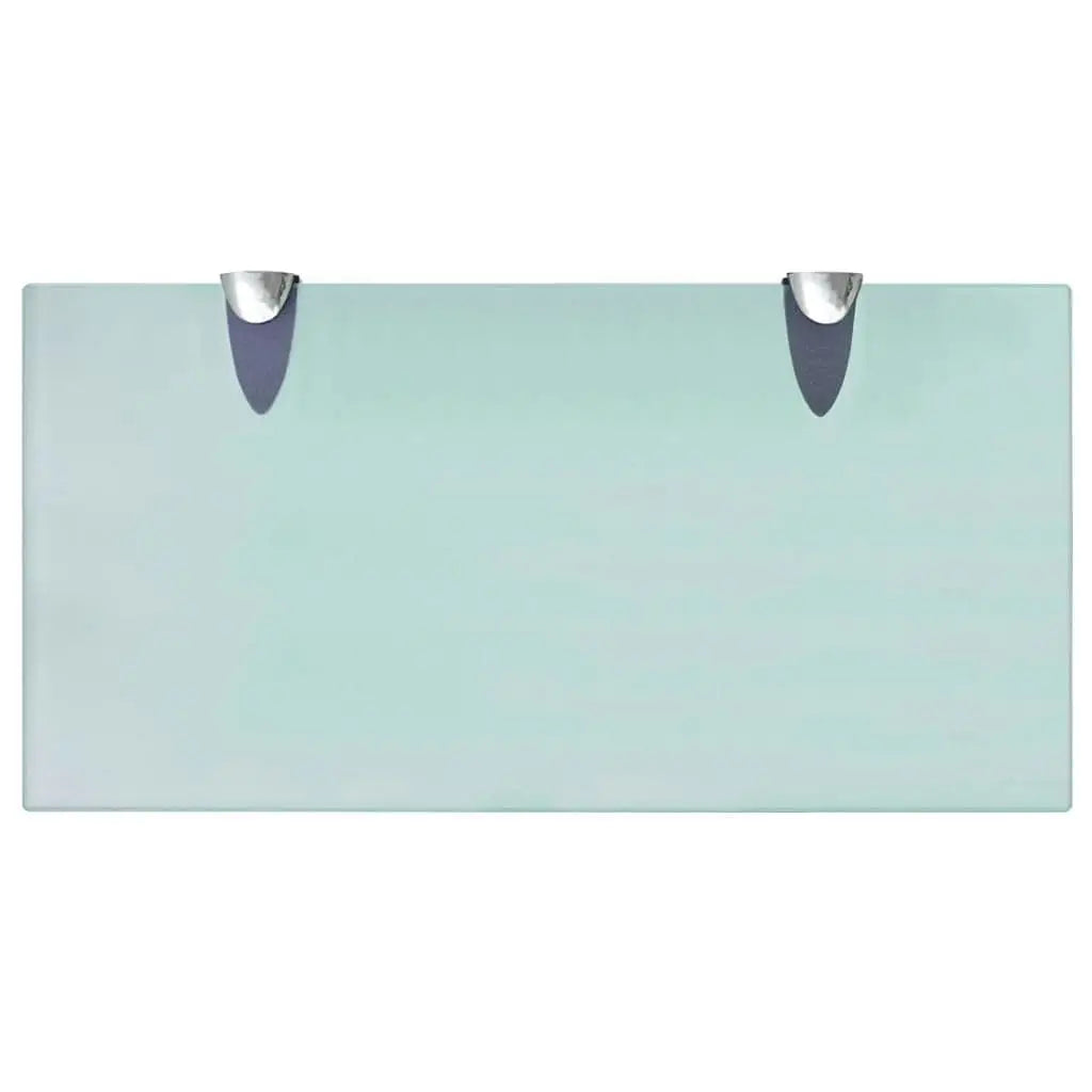 W2B VidaXL Modern Design Clear Tempered Safety Glass Floating Shelf Zinc Alloy with Polished Finish for Hotels and Apartments