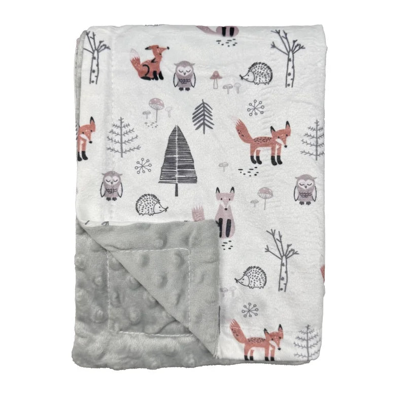 CPC Certification 30x40 Custom Graphics rainbow Blanket Baby Dots Mink Receiving Blanket Swaddle Animal Minky Dot Baby Blanket