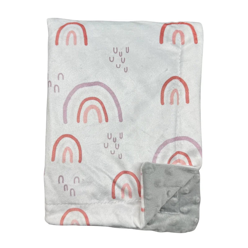 CPC Certification High Quality Custom Sublimation 100% Polyester Organic Dot Super Soft Minky Dot  Baby Blanket for Newborns
