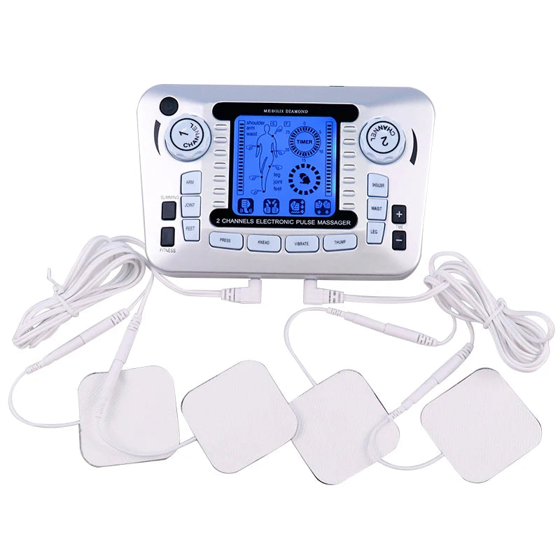 Tens Massager Ems Muscle Stimulator Acupuncture Electrical Pads Pulse Low Frequency Physiotherapy Slimming Machine Health Care