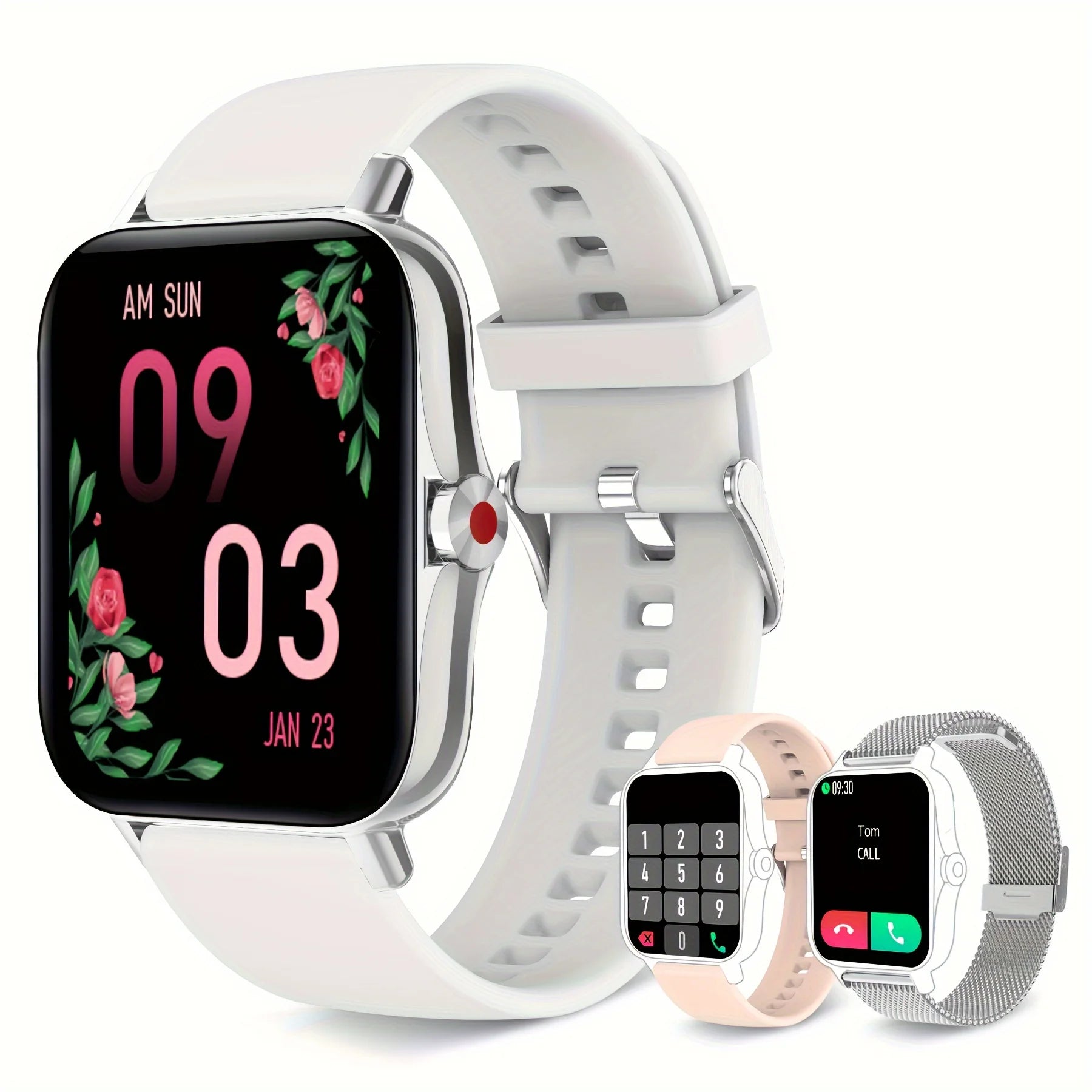 A Women's Smartwatch Compatible with Both iPhone and Android Phones, Equipped with a Health Tracker/message