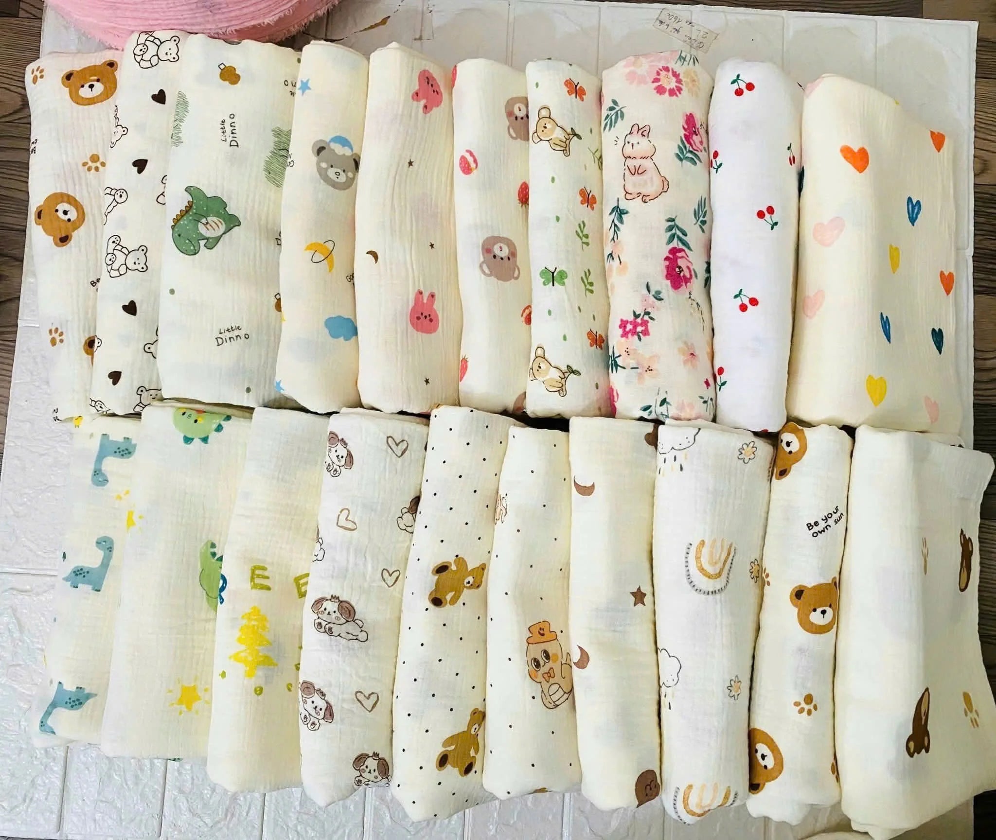 Safe Soft Eco-friendly Hypoallergenic Baby Textile Design Woven Muslin Cotton Burp Cloth Newborns 20x20cm Rectangle High-quality