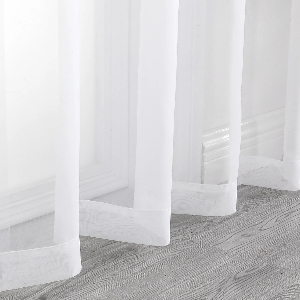 OWENIE Hot Selling New High Quality Window Panel Window Curtain White Sheer Valance for Window Small Short Voile Valance Curtain