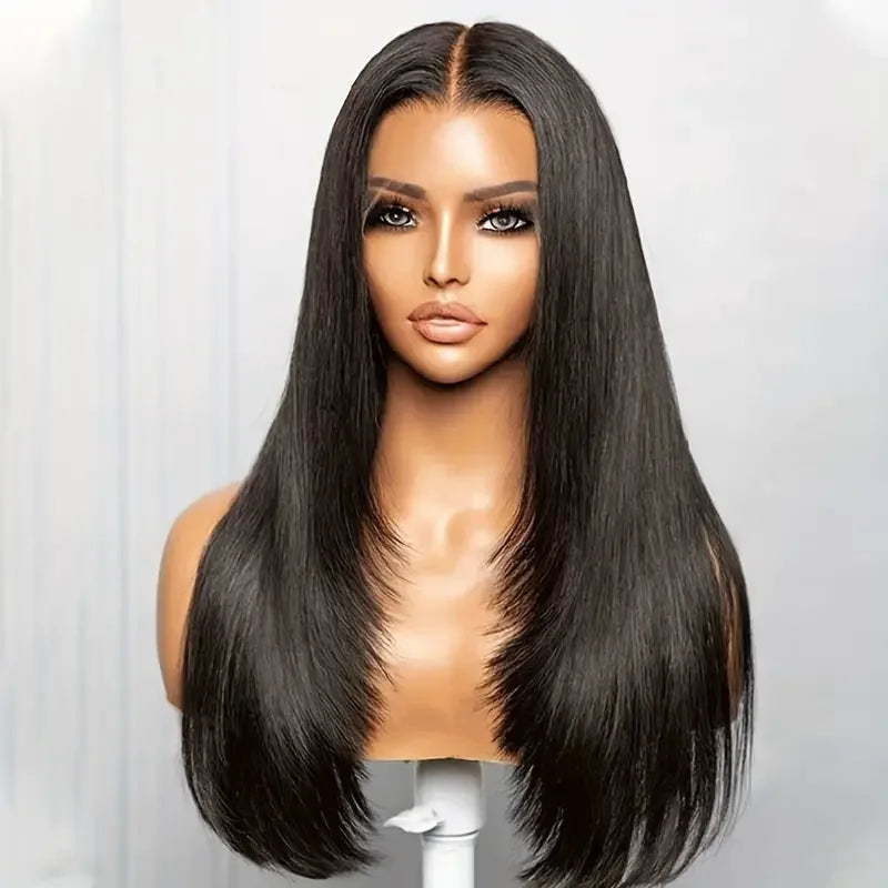 13x6 Raw Indian Lace Frontal Wig,Raw Glueless HD Full Lace Front Wigs,Straight Wave  Virgin Human Hair Wig