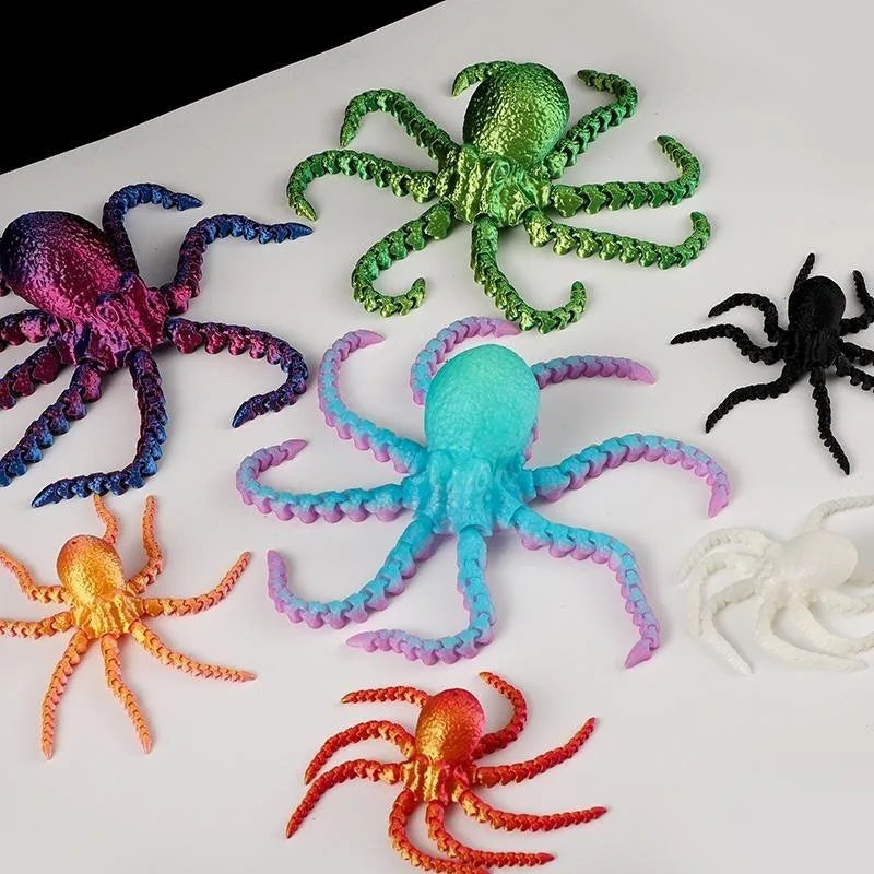 Wholesale 3D Printed Octopus Squid Animal Models with Movable Joints Customizable OEM Children's Toys Made of Plastic