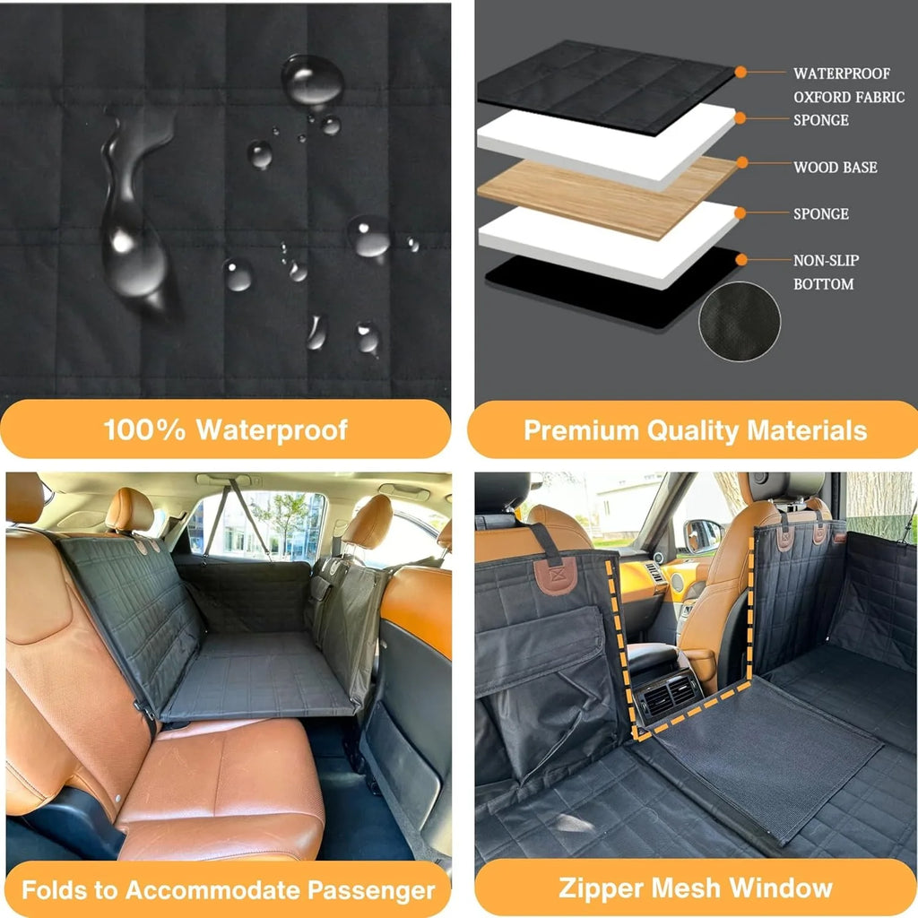 Pet Backseat Cover Protector Hard Bottom Extender Waterproof Pet Car Seat Cover