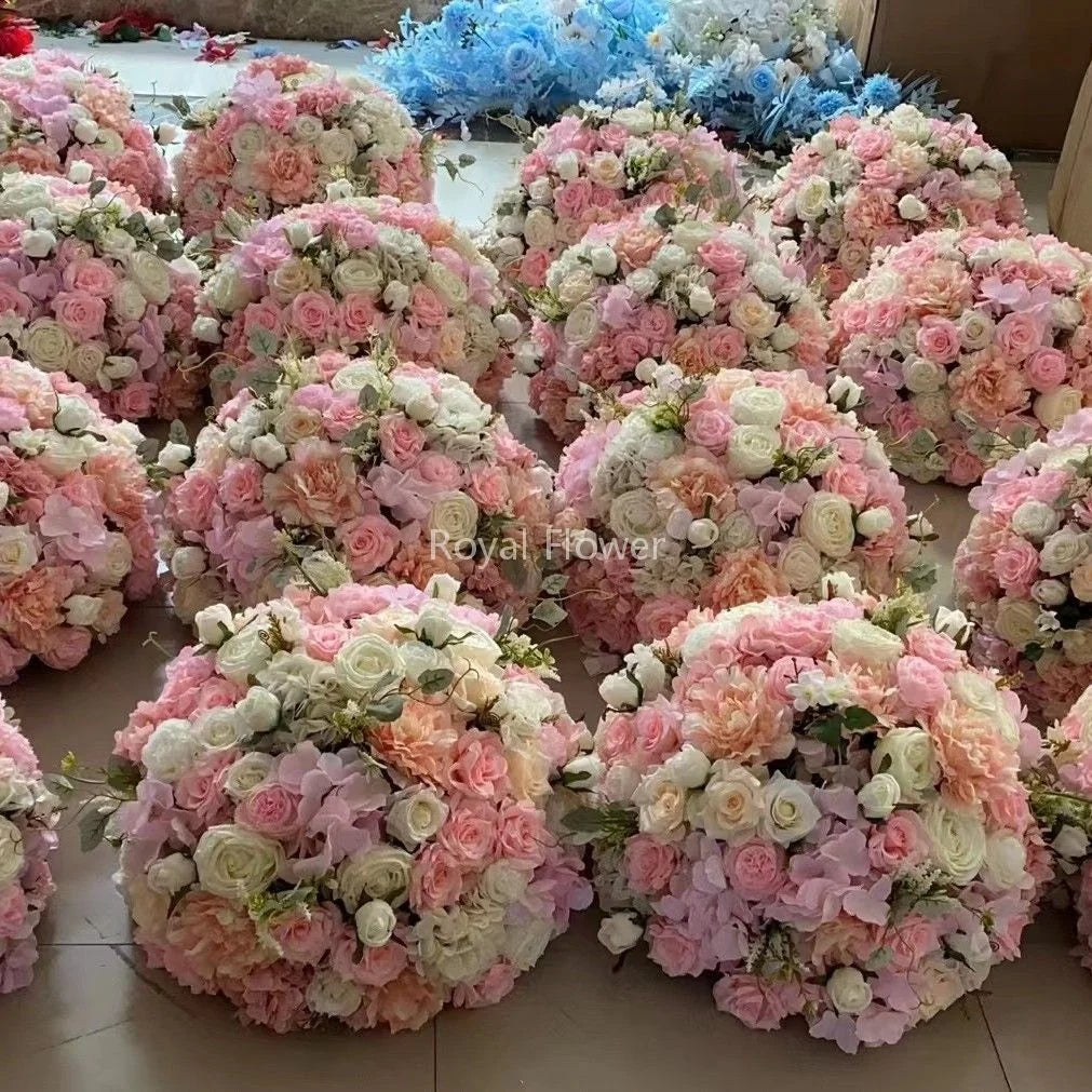 Luxury Wedding Table Candelabra Flower Centerpieces Artificial Flower Arrangement Ball for Display Drops