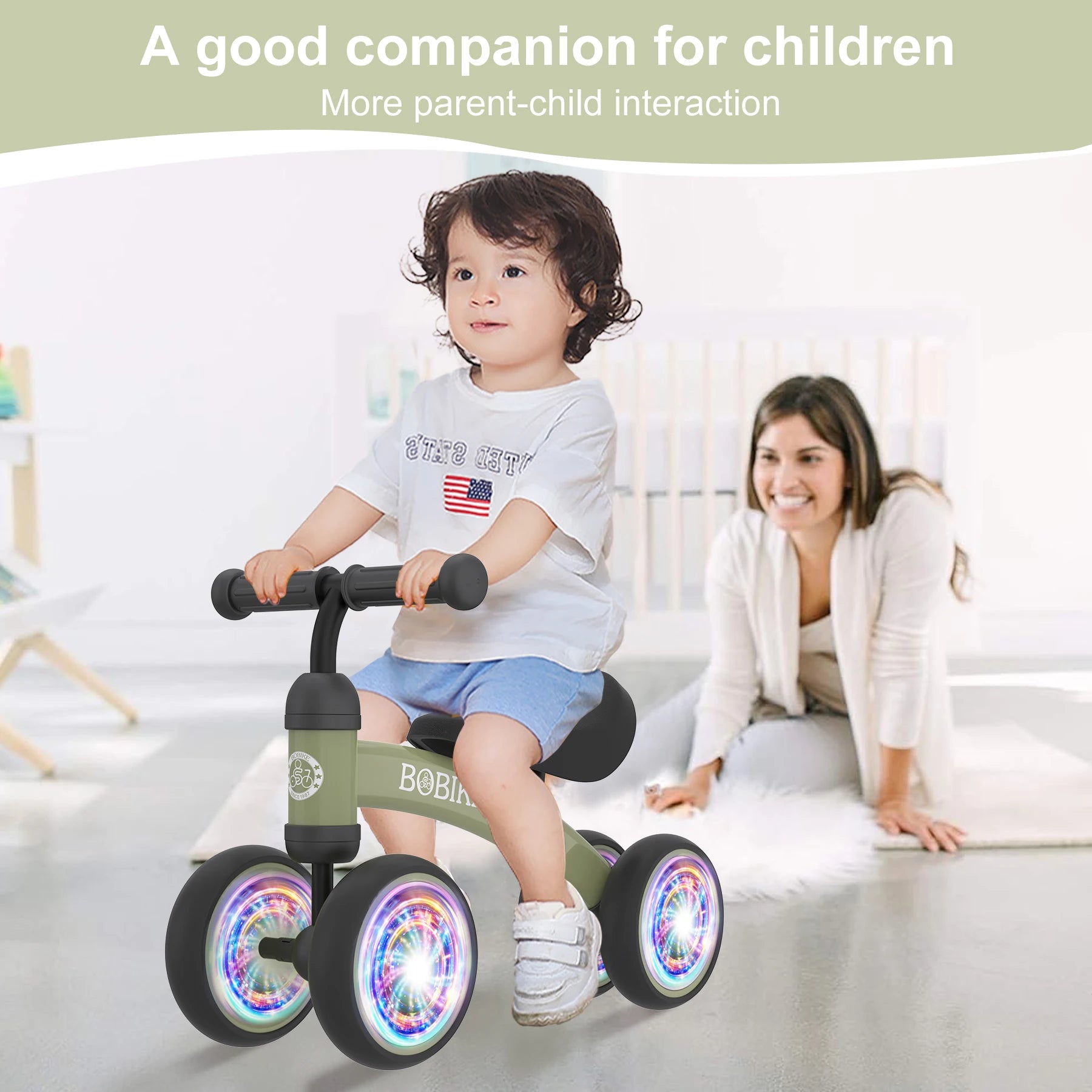 Baby Balance Bike Toys for 12-36 Months Kids Toy Boy and Girls Gifts Toddler Best First Birthday Gift  ( Deep Green)