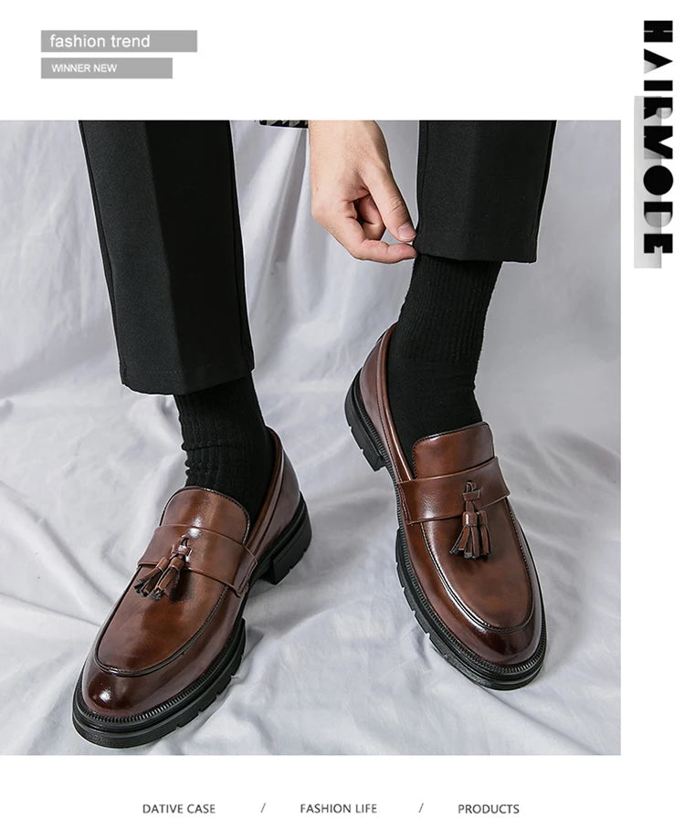 Classic Design Tassels Loafer Shoes Wholesale Durable Fashion Slip on Formal Business Wedding Dress Shoes for Men