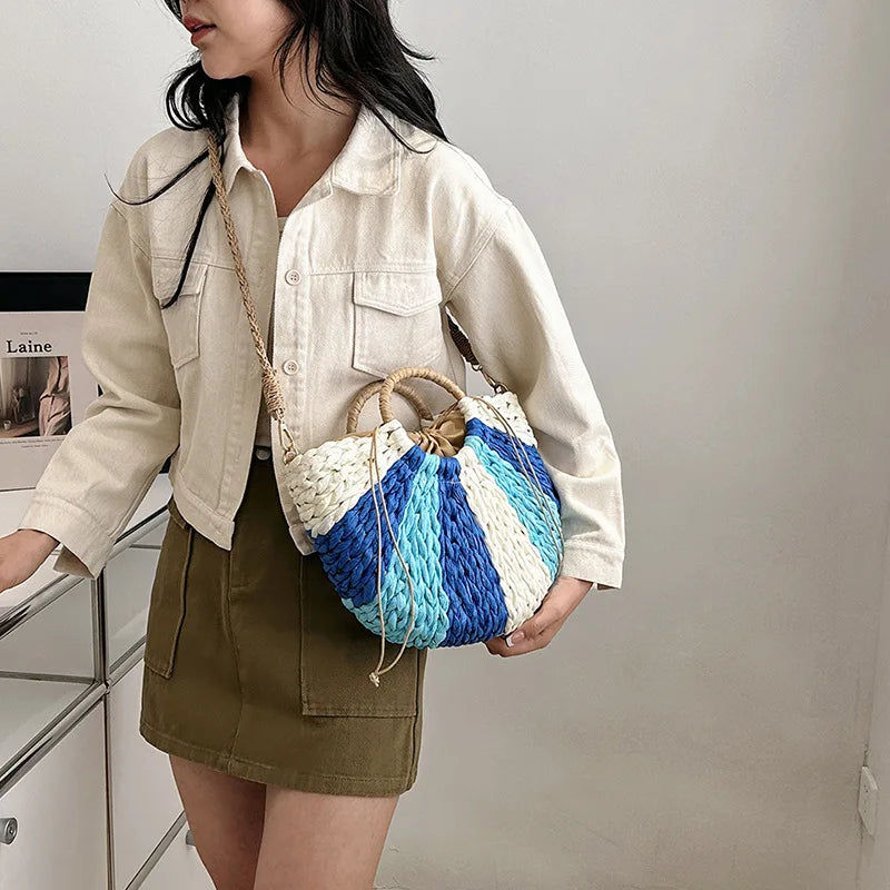 Hot Selling Sac a Main Femme Tote Straw Bag Woven Beach Bag Women Hand Bags for Summer