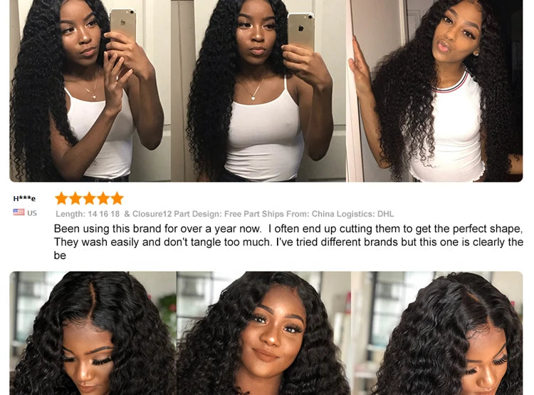 Brazilian Deep Wave Hair Bundles 100% Remy Human Hair Extensions 1 3 4 Bundle Deals ALI GRACE Deep Wave Human Hair Bundles