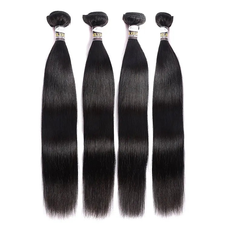 Premium 10A Grade Brazilian Virgin Human Hair Bundles - 100% Remy Straight Hair Extensions