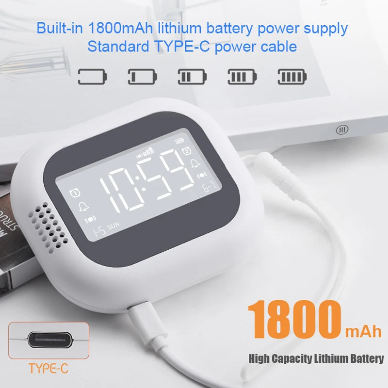 Modern LED Clock for Bedroom Analog/Digital Vibration Alarm with In/Out Wall Mount Electronic Movement