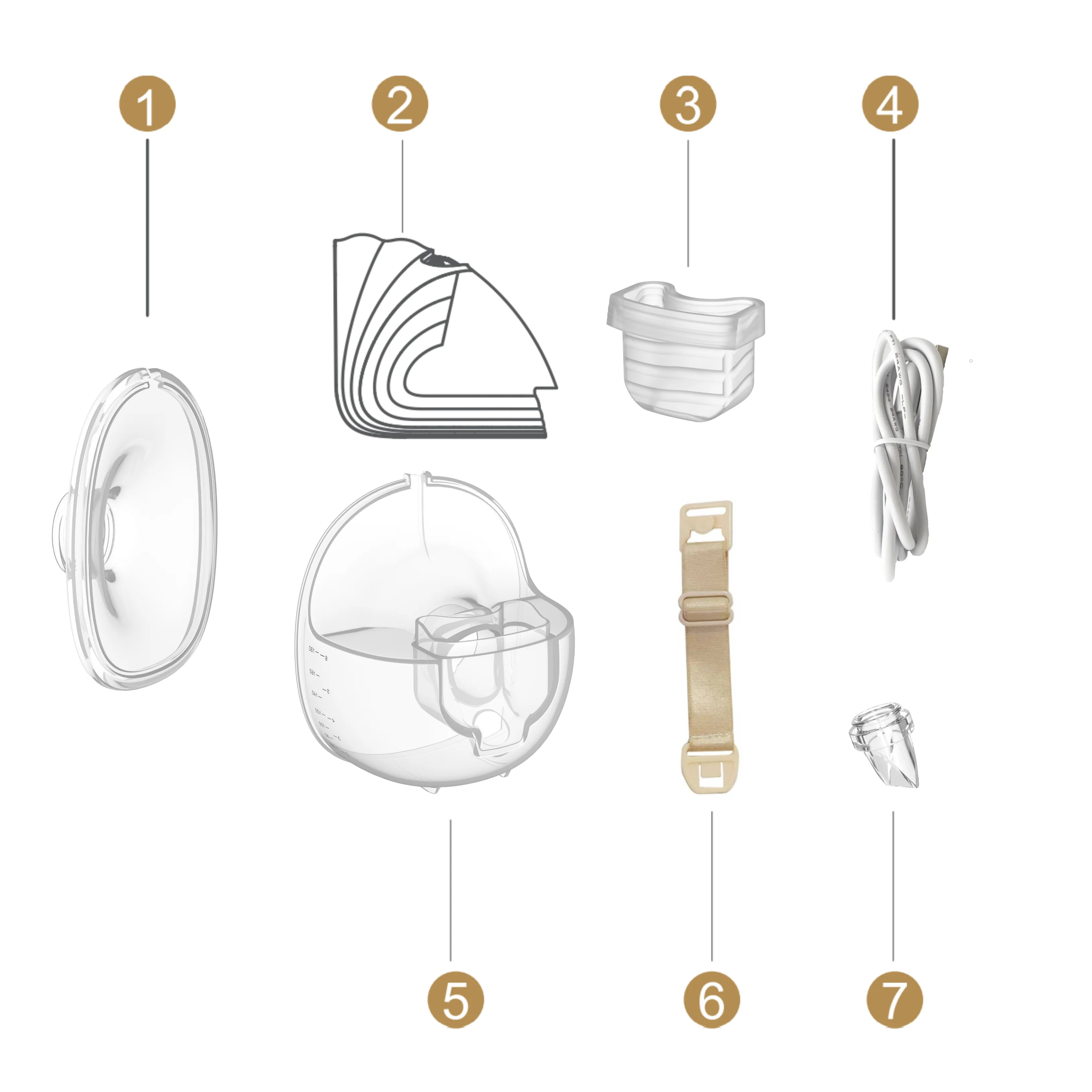 S18/S21 Wearable Breast Pump Accessories Flange Diaphragm  Milk Collector Duckbill Valve Accessories