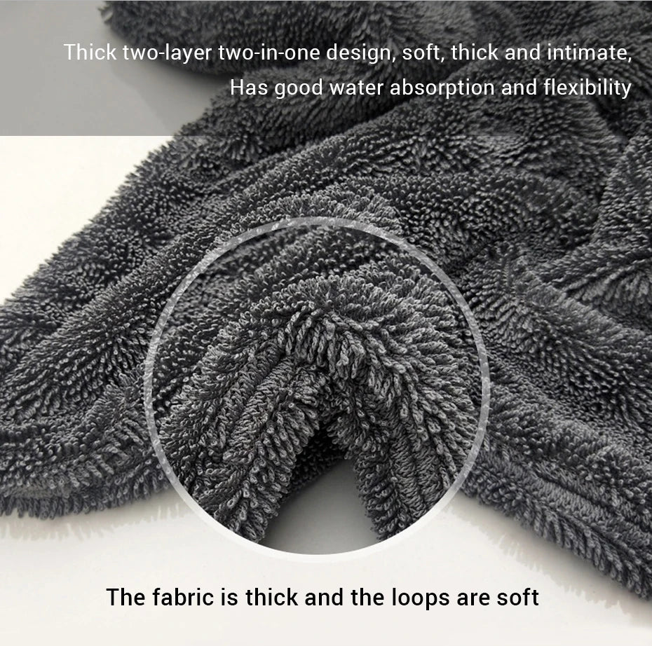 Microfiber Car Cleaning Towel 1200GSM Double-Sided Ultra Absorbent Car Wash Cleaning Cloth Soft Scratch Proof/Lint Washing Towel