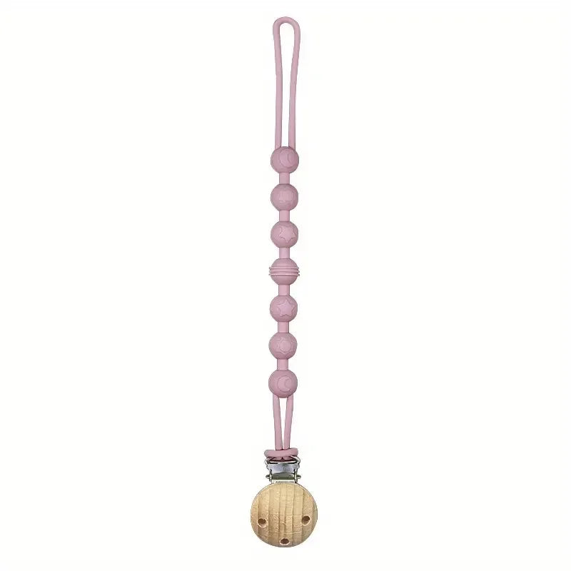 Baby Pacifier Clip Chain Wholesale Chewable Wooden Silicone Dummy Pacifier Clip Food Grade Silicone