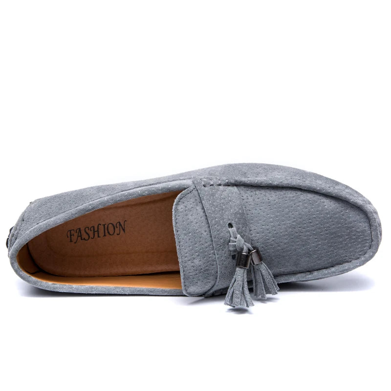 Men's Loafers Driving Shoes Moccasin Gommino Penny Loafer Flats Faux Suede Nubuck Leather Low-top Slip on Pull on Tassels Fringe