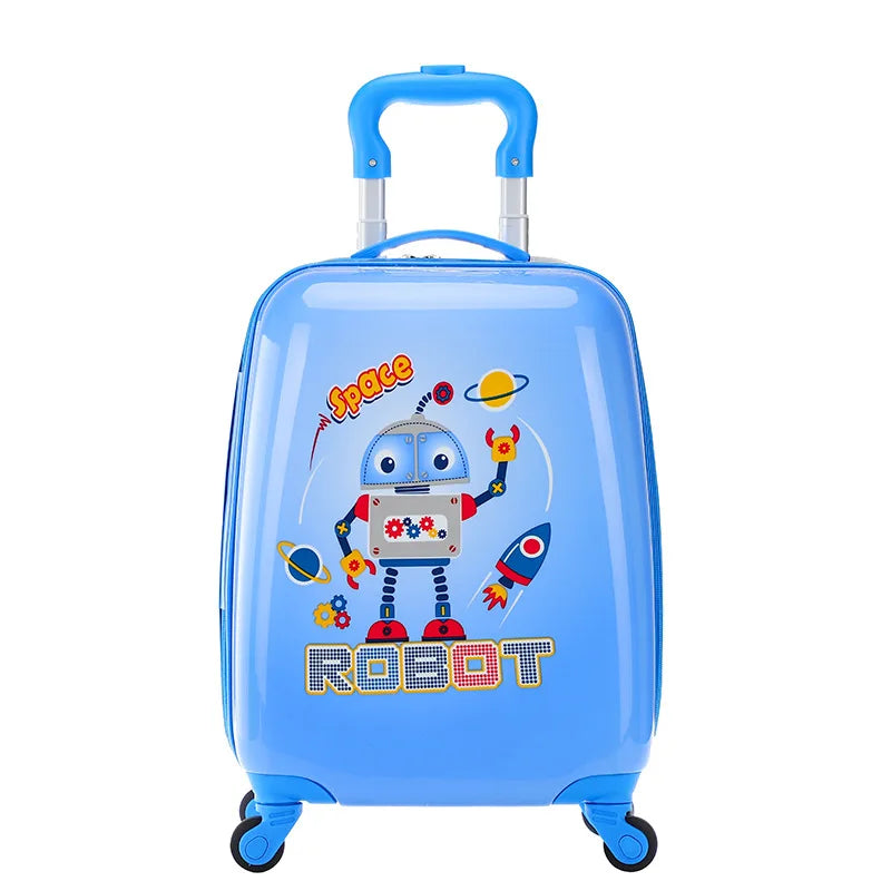 New Listing Cartoon Images 18 Inch PC Kids Luggage Custom Design Travel Trolley Children Suitcase 3D Print Kids Trolley Bag Set
