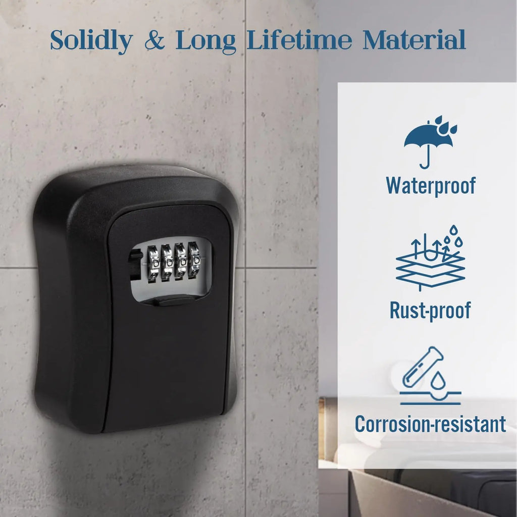 4-Digit Combination Weatherproof Key Transfer Box Password Storage Car Key Safe Box with Combination Lock