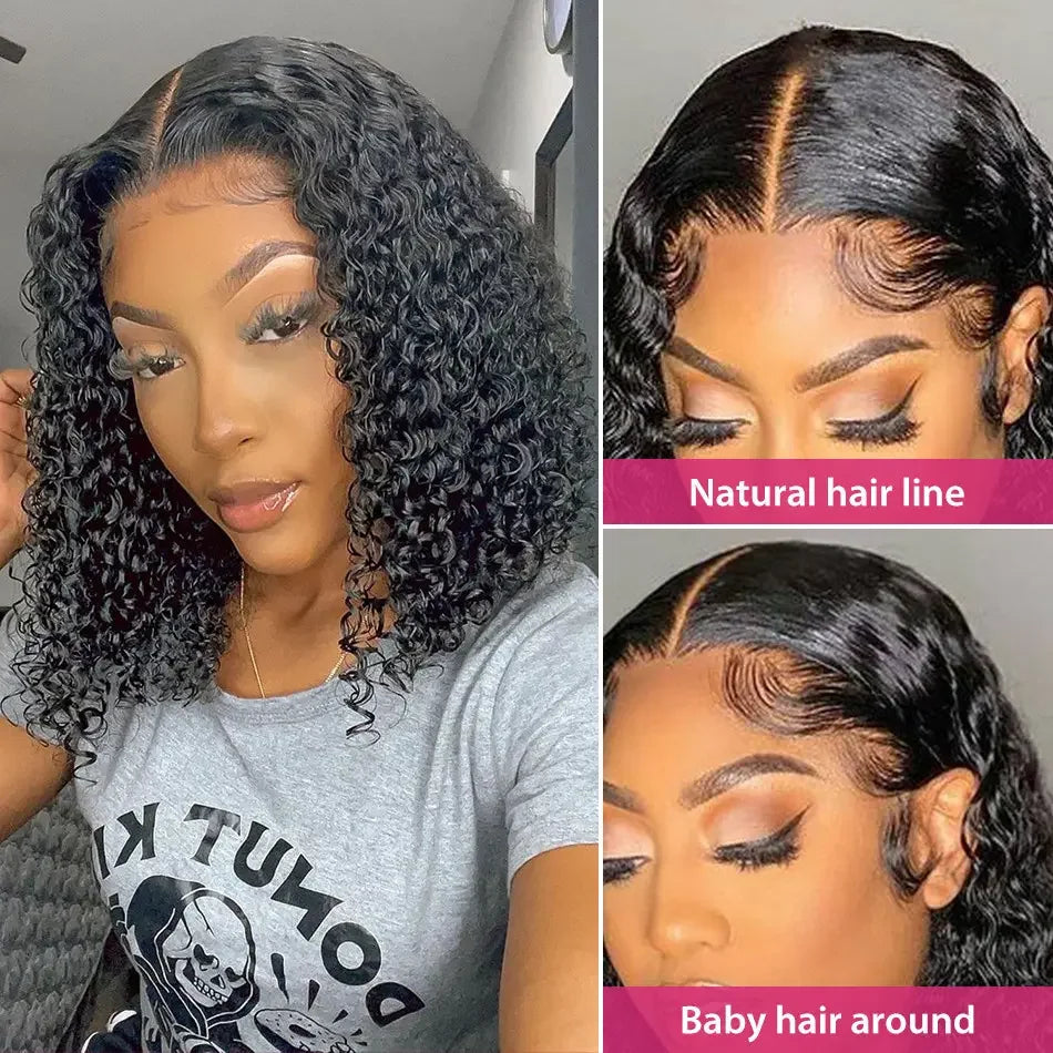 Wholesale Kinky Curly Short Bob Wigs Human Hair 13X4 Hd Human Hair Lace Front Wigs Glueless Hd Lace Frontal Wigs for Black Women