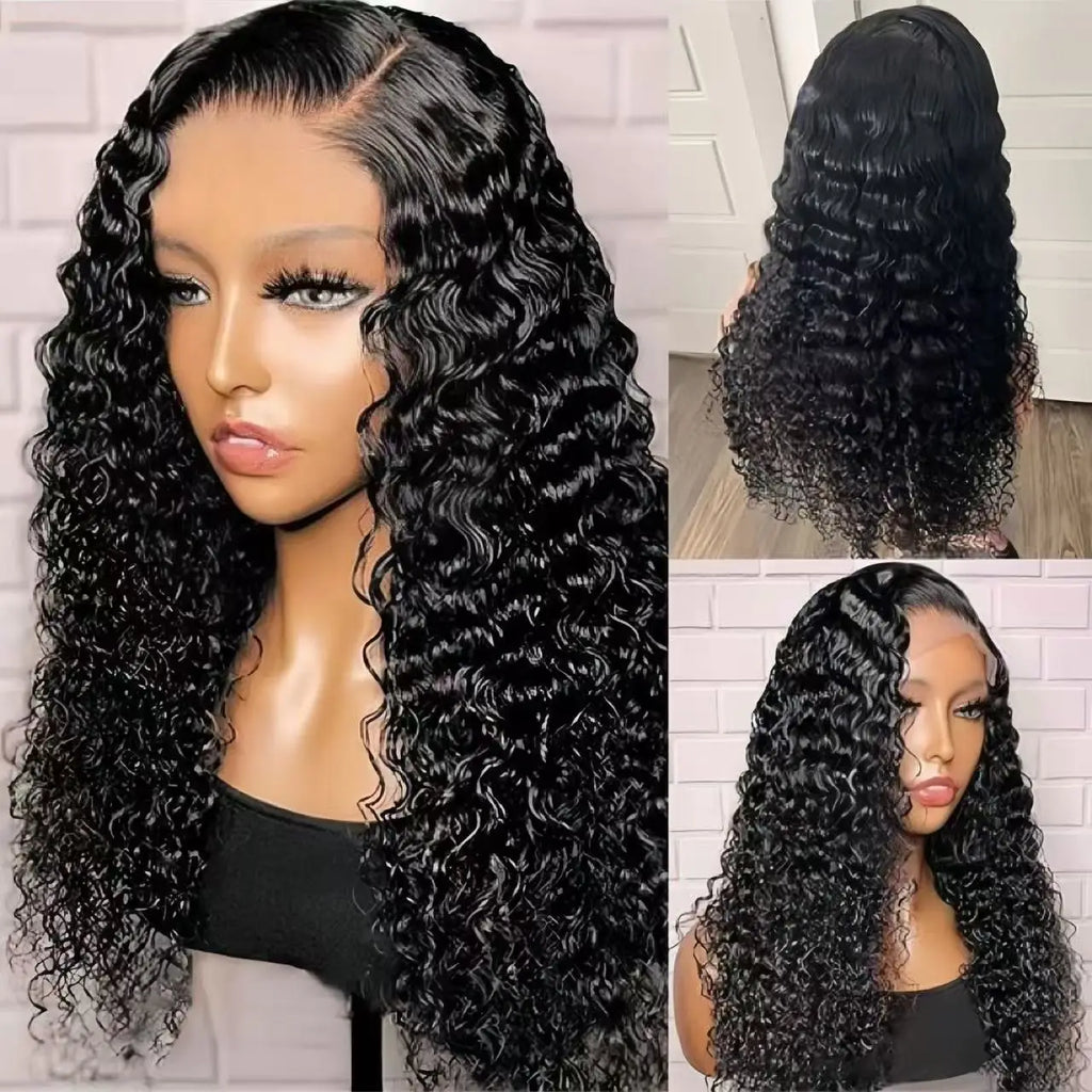 Cheap Deep Wave Curly Human Hair Wig Human Hair HD Lace Front Wigs for Black Women Raw Vietnamese Hair Lace Frontal Wigs