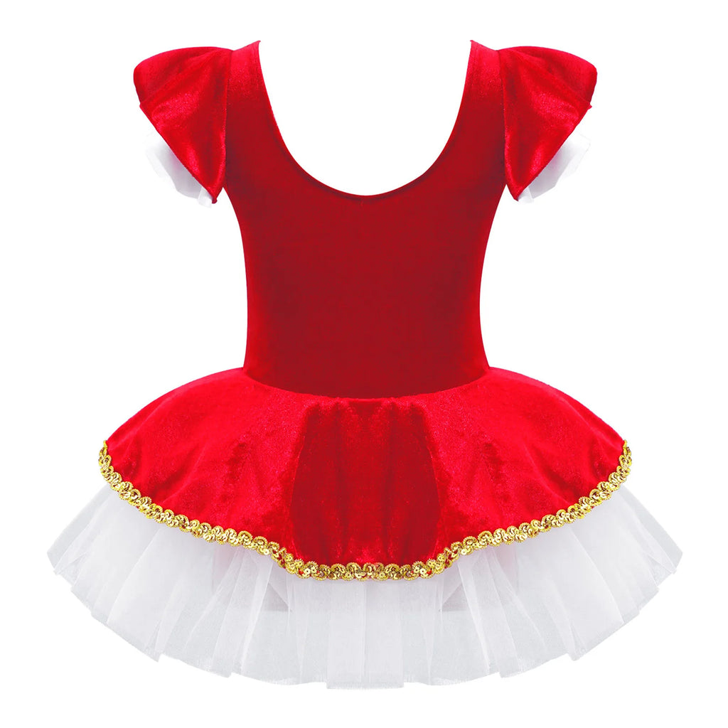Kids Girls Children Dancer Ballet Dance Dress Gymnastic Leotard Tutu Princess Dress for Stage Performance Clothes Christmas Gift