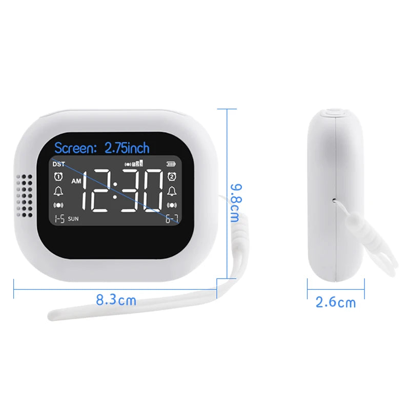 Modern LED Clock for Bedroom Analog/Digital Vibration Alarm with In/Out Wall Mount Electronic Movement