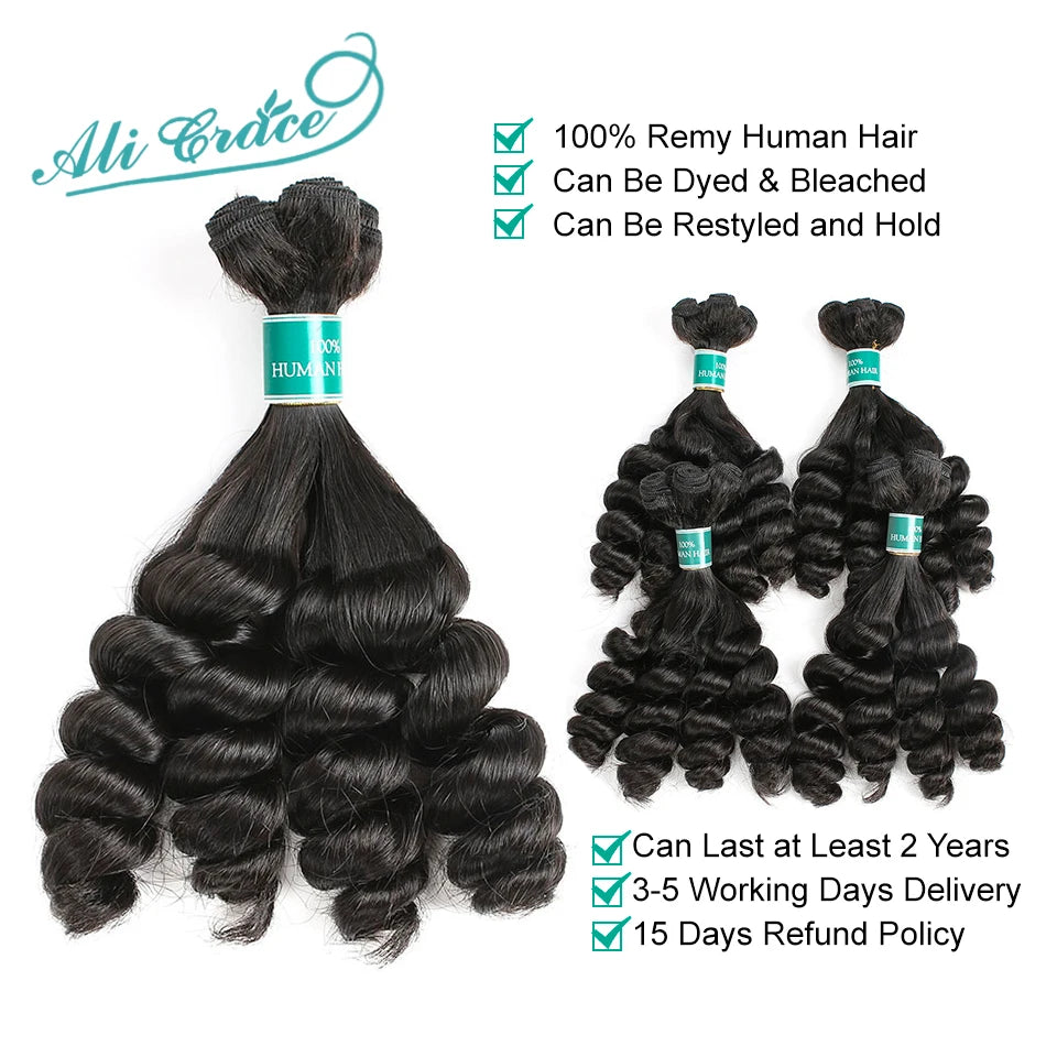 Ali Grace Hair Double Drawn Loose Wave Hair Full Ends Funmi Hair Hairstyle Funmi Hair Bundles 100% Human Hair Extensions